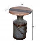 IRON WOODEN DRUM TABLE