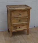 SOLID WOOD 3 DRAWER NIGHTSTAND END TABLE