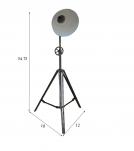 METAL TRIPOD ADJUSTABLE HEIGHT FLOOR LAMP
