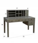 2 PIECE SOLID WOOD DESK W/ 5 DRAWERS + ORGANIZER