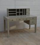 2 PIECE SOLID WOOD DESK W/ 5 DRAWERS + ORGANIZER