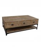 SOLID WOOD & IRON COFFEE TABLE