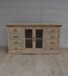 SOLID WOOD 8 DRAWERS 2 GLASS DOORS SIDEBOARD