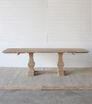 SOLID WOOD PEDESTAL EXTENSION DINING TABLE