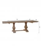SOLID WOOD PEDESTAL EXTENSION DINING TABLE