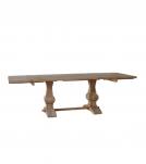 SOLID WOOD PEDESTAL EXTENSION DINING TABLE
