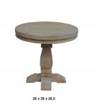 SOLID WOOD ROUND PEDESTAL END TABLE
