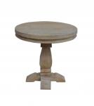 SOLID WOOD ROUND PEDESTAL END TABLE