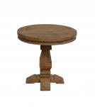 SOLID WOOD ROUND PEDESTAL END TABLE