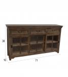 TRADITIONAL SOLID WOOD 3 DOOR SLIDERS WITH DRAWERS SIDEBOARD
