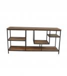 SOLID WOOD & IRON SHELVING UNIT