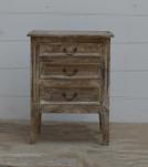 SOLID WOOD END TABLE / NIGHTSTAND 3 DRAWER