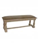UPHOLSTERED SOLID WOOD & LEATHER BENCH