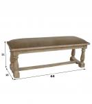 UPHOLSTERED SOLID WOOD & LEATHER BENCH