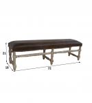 SOLID WOOD & UPHOLSTERED LEATHER BENCH