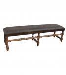 SOLID WOOD & UPHOLSTERED LEATHER BENCH