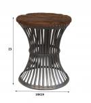 SOLID WOOD & IRON END TABLE