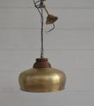 METAL HANGING PENDANT LIGHT W/ WOOD ACCENT