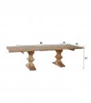 SOLID WOOD PEDESTAL EXTENSION DINING TABLE