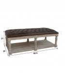 SOLID WOOD & FULL HIDE LEATHER COFFEE TABLE