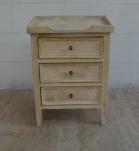 SOLID WOOD 3 DRAWER NIGHTSTAND END TABLE
