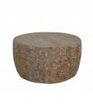 HAND CARVED SOLID WOOD ROUND COFFEE TABLE