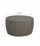 HAND CARVED SOLID WOOD ROUND COFFEE TABLE