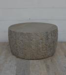 HAND CARVED SOLID WOOD ROUND COFFEE TABLE