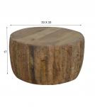 HAND CARVED SOLID WOOD ROUND COFFEE TABLE