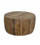 HAND CARVED SOLID WOOD ROUND COFFEE TABLE