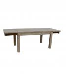 EXTENDABLE SOLID WOOD DINING TABLE W/ SELF-STORING EXTENSIONS
