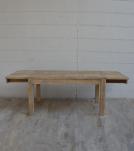 EXTENDABLE SOLID WOOD DINING TABLE W/ SELF-STORING EXTENSIONS