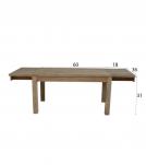 EXTENDABLE SOLID WOOD DINING TABLE W/ SELF-STORING EXTENSIONS