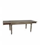 EXTENDABLE SOLID WOOD DINING TABLE W/ SELF-STORING EXTENSIONS