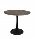 ROUND SOLID WOOD TOP & IRON BASE TABLE