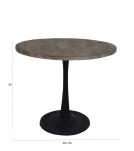 ROUND SOLID WOOD TOP & IRON BASE TABLE