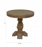 SOLID WOOD ROUND PEDESTAL END TABLE