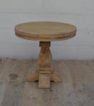 SOLID WOOD ROUND PEDESTAL END TABLE