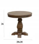 SOLID WOOD ROUND PEDESTAL END TABLE
