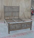 HAND CARVED WOODEN KING SIZE BED