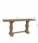 SOLID WOOD PEDESTAL CONSOLE / SOFA TABLE