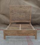 HAND CARVED WOODEN KING SIZE BED