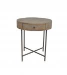 SOLID WOOD & IRON ROUND SIDE TABLE / OCCASIONAL TABLE