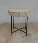 SOLID WOOD & IRON ROUND SIDE TABLE / OCCASIONAL TABLE