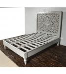 HAND CARVED SOLID WOOD QUEEN BED