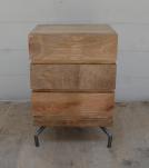 SOLID WOOD 3 DRAWER END TABLE / NIGHTSTAND