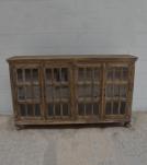 SOLID WOOD & RECTANGULAR GLASS SIDEBOARD