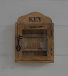 SOLID WOOD & GLASS KEY BOX
