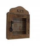 SOLID WOOD & GLASS KEY BOX