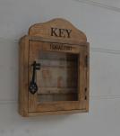 SOLID WOOD & GLASS KEY BOX